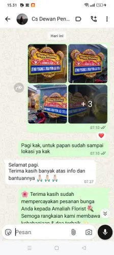 Testimonial Papan Bunga Pernikahan jambu